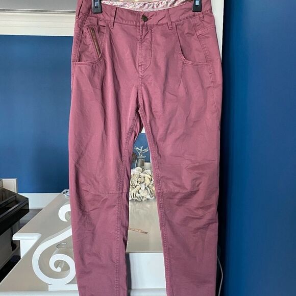 Manila Grace Chino Denim Burgundy - Picture 5 of 15